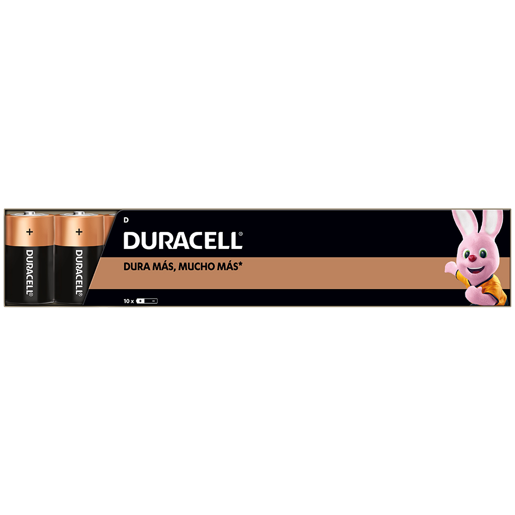 Pila alcalina D con 10 piezas - Duracell