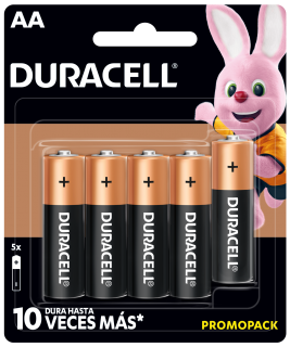 Pila alcalina AA con 5 piezas - Duracell