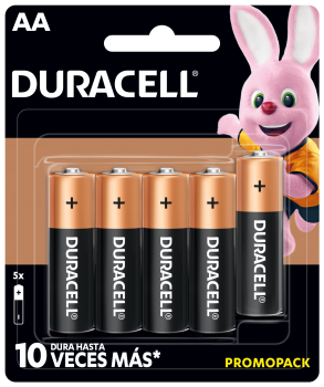 Pila alcalina AA con 5 piezas - Duracell