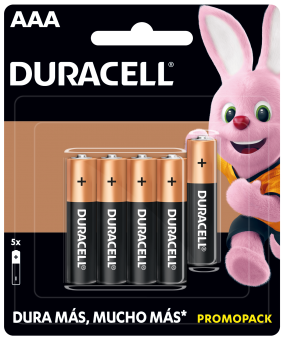 Pila alcalina AAA con 5 piezas - Duracell